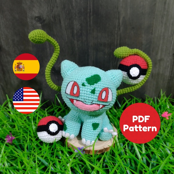Patrón Bulbasaur ENG/ESP Amigurumi PDF