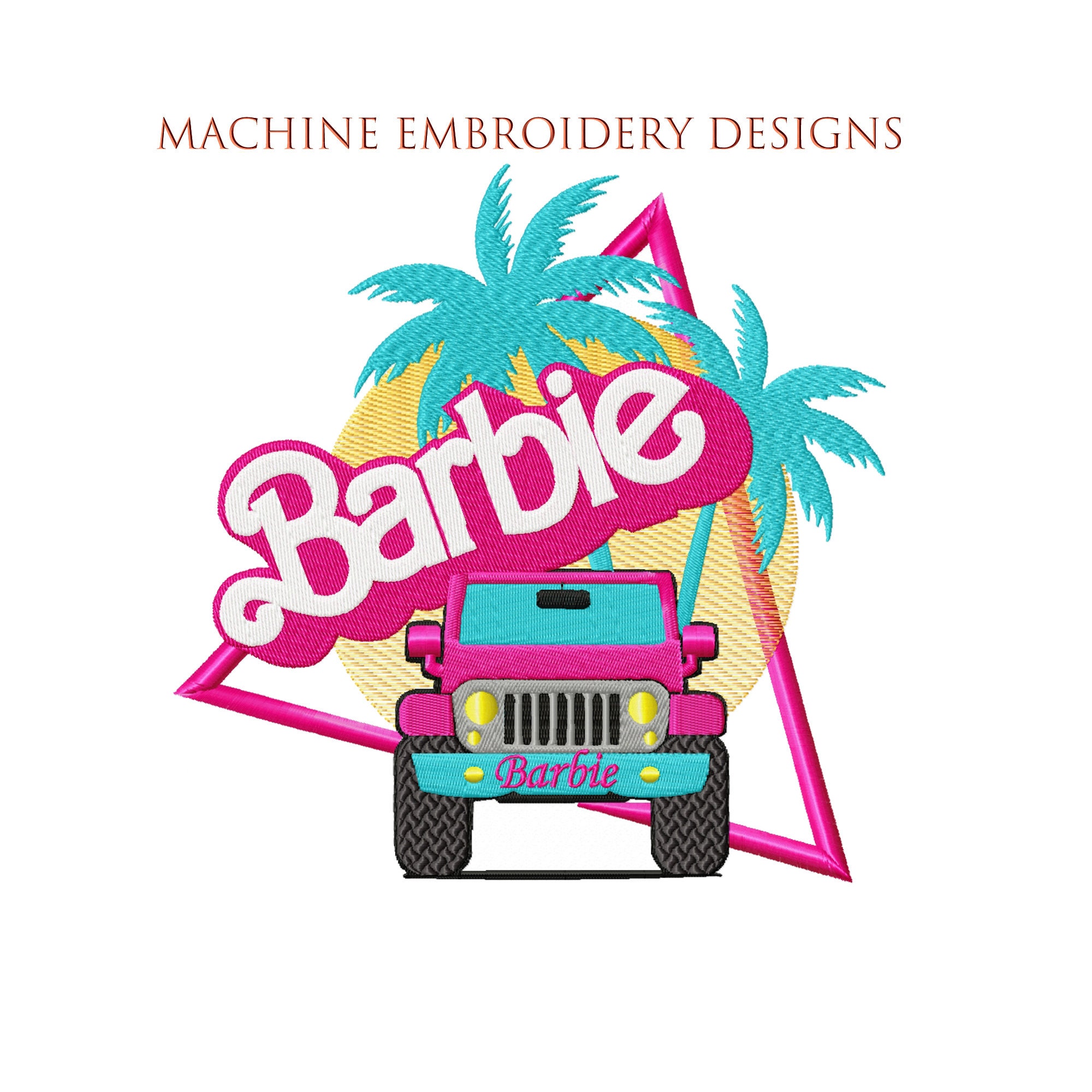 Jeep Girl With Grill Machine Embroidery Design