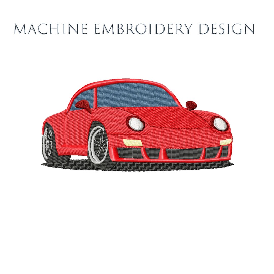 Red Car Embroidery Designembroidery Designsembroidery Shop Etsy