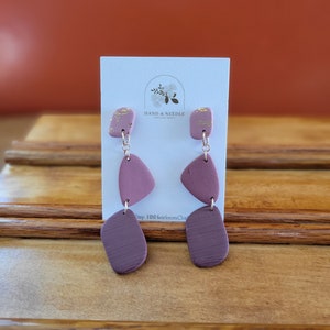 Textured Pebble Drop Clay Earrings/ Handmade Earrings/ Lightweight Clay Earrings/ Statement/ Gifts for Her