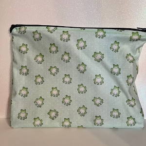 Zipper bag, pouch, frogs, travel bag, make up bag