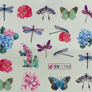 Butterflies/Dragonfly • Water Tattoo • Nail Decals • Nail Art