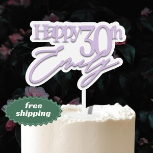 Personalized Retro Birthday Cake Topper | Custom Groovy Decorations | Adult Party | Mid Century Modern Decor | Double Layer, Colorful Topper