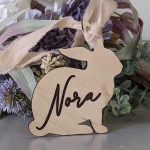 Easter Basket Name Tag | Easter Bunny Tag | Personalized Gift | Custom Laser Engraved | Easter Rabbit Place Card