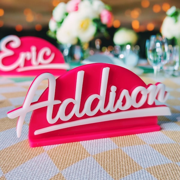 Personalized Arch Place Cards | Wedding Name Cards | Custom Acrylic Placecards | Dinner Plate Cards