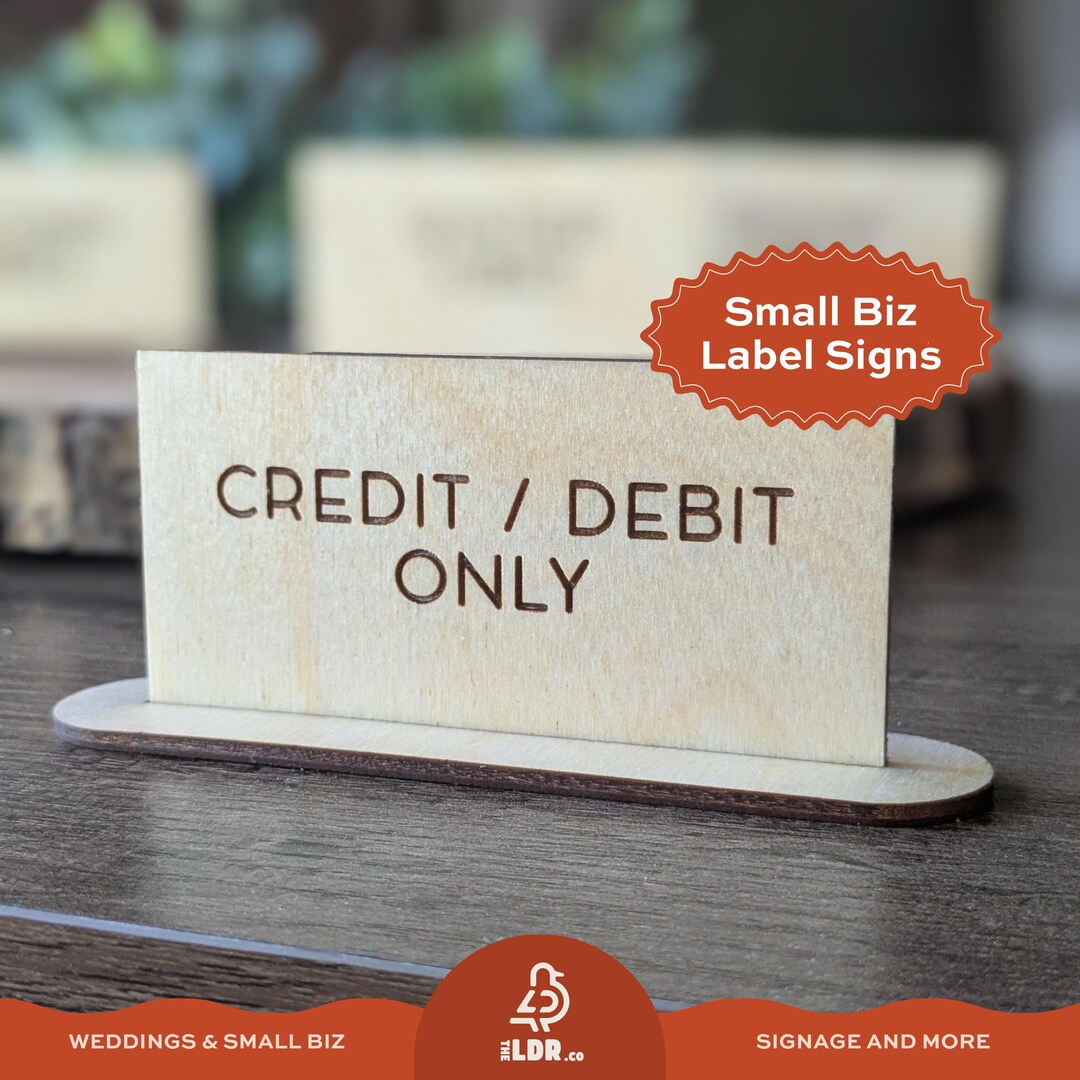 Custom Wood Rectangle Label Signs With Stand | Engraved Labels | Buffet ...