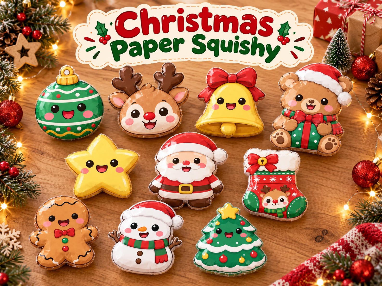 Christmas Paper Squishy Printable · 10 characters