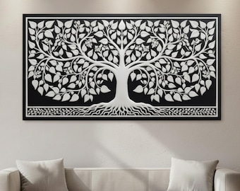 Bone Inlay Tree of Life Wall Art | Handmade Resin Panel