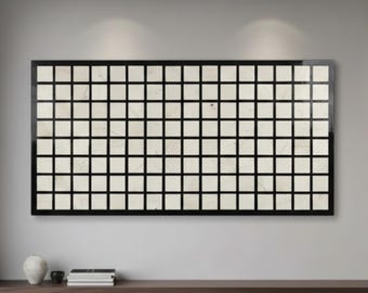 Bone Inlay Resin Wall Art | Handmade Modern Grid Panel