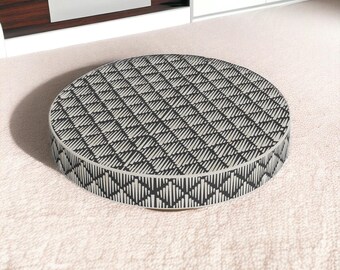Handmade Bone Inlay Round Coffee Table: Geometric Resin Accent