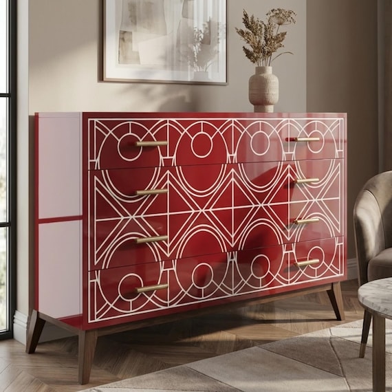 Handcrafted Bone Inlay & Resin Dresser | Luxury Chest of Drawers | Artisan  Furniture | | Modern Luxury Decor - Etsy Israel