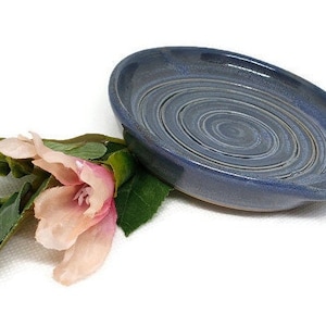Ceramic Spoon Rest - Hand Thrown Ceramics - Handmade Kitchen or Dining Tool - Small Hostess or Housewarming  Gift - Blue Salt Glaze