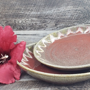 Unique Pottery Thrown Bowls - Abstract Serving Bowls, Salad, Pasta Bowls, Nesting Bowls