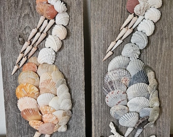 Pelican Wall Hangings - Sea Shell Art - Tropical Decor