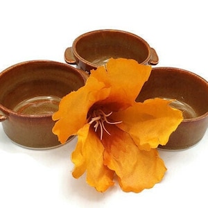 Stackable Porcelain Ramekins - Handmade Ceramic Dining Accessory, Thrown Pottery - Beautiful Chris Wolf Red Glaze