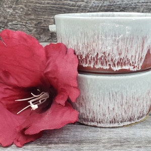 Stackable Porcelain Ramekins - Handmade Ceramic Dining Accessory, Thrown Pottery - Beautiful Butter Glaze Over Pete&#39;s Copper