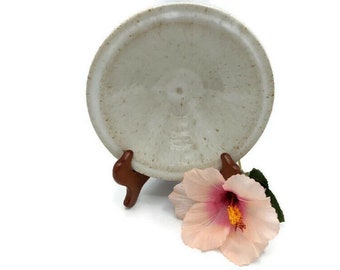 Ceramic Bowl, Hand Thrown Small Serving Bowl - "Phil's White" Dinnerware - White with Shades of Brown Specks - Salad or Soup Bowl