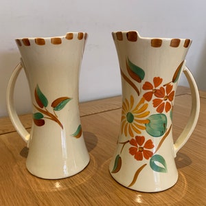 Wade Heath Par Art Deco Vintage Kannor - Blommönster