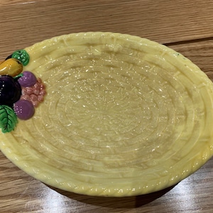 Carlton Ware Yellow Fruit Basket Trinket Dish