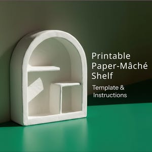 DIY Shelf Template | Cardboard & Paper Mâché PDF | Printable Wall Decor Pattern