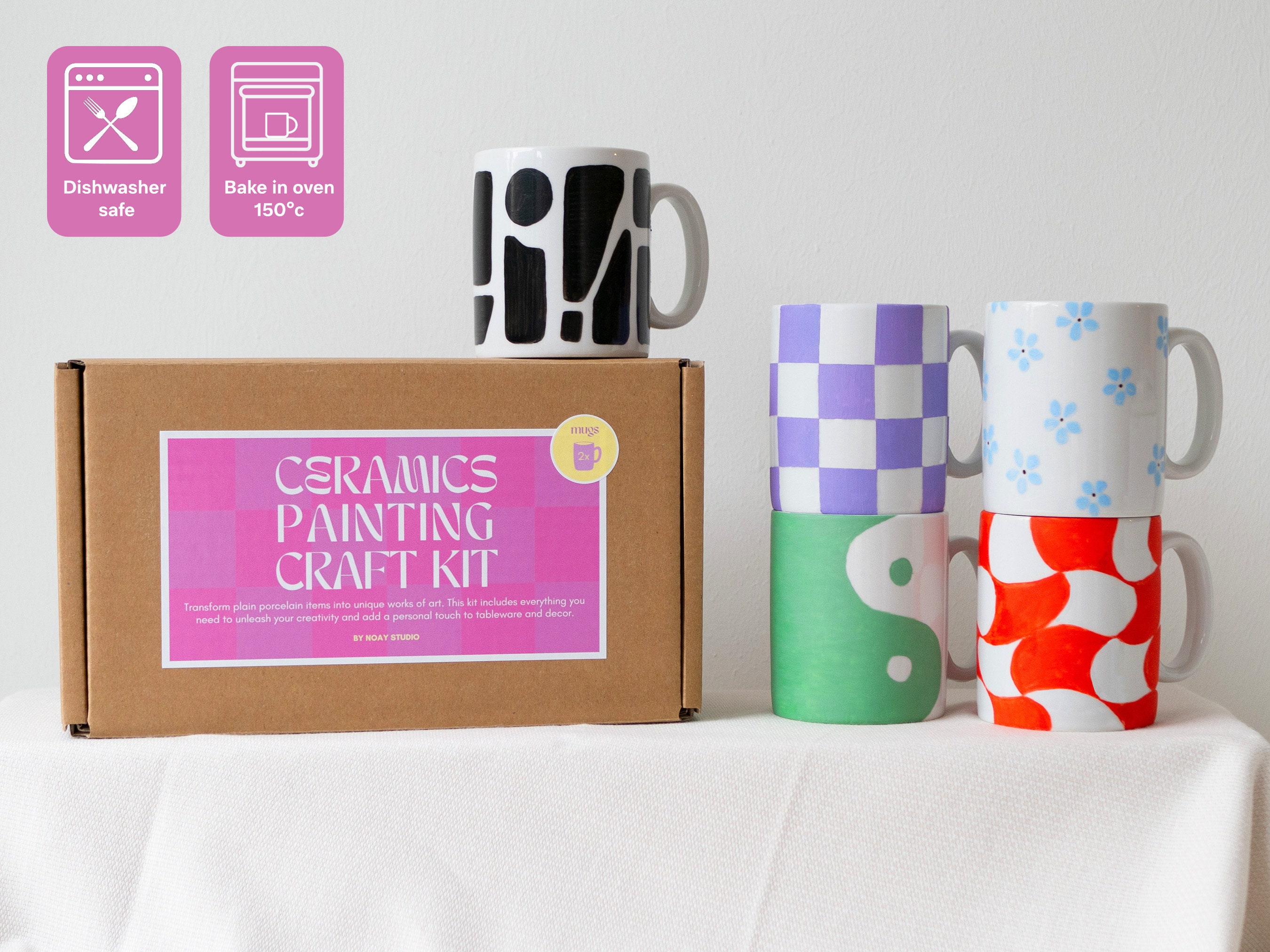 Ceramics Painting Kit Paint Your Own Mugs Mug Painting Etsy