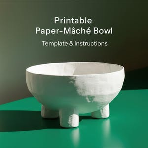 Szablon miski, szablon z tektury i papier-mâché w formacie PDF, szablon papierowej miski do pobrania, papierowe ozdoby do samodzielnego wykonania.