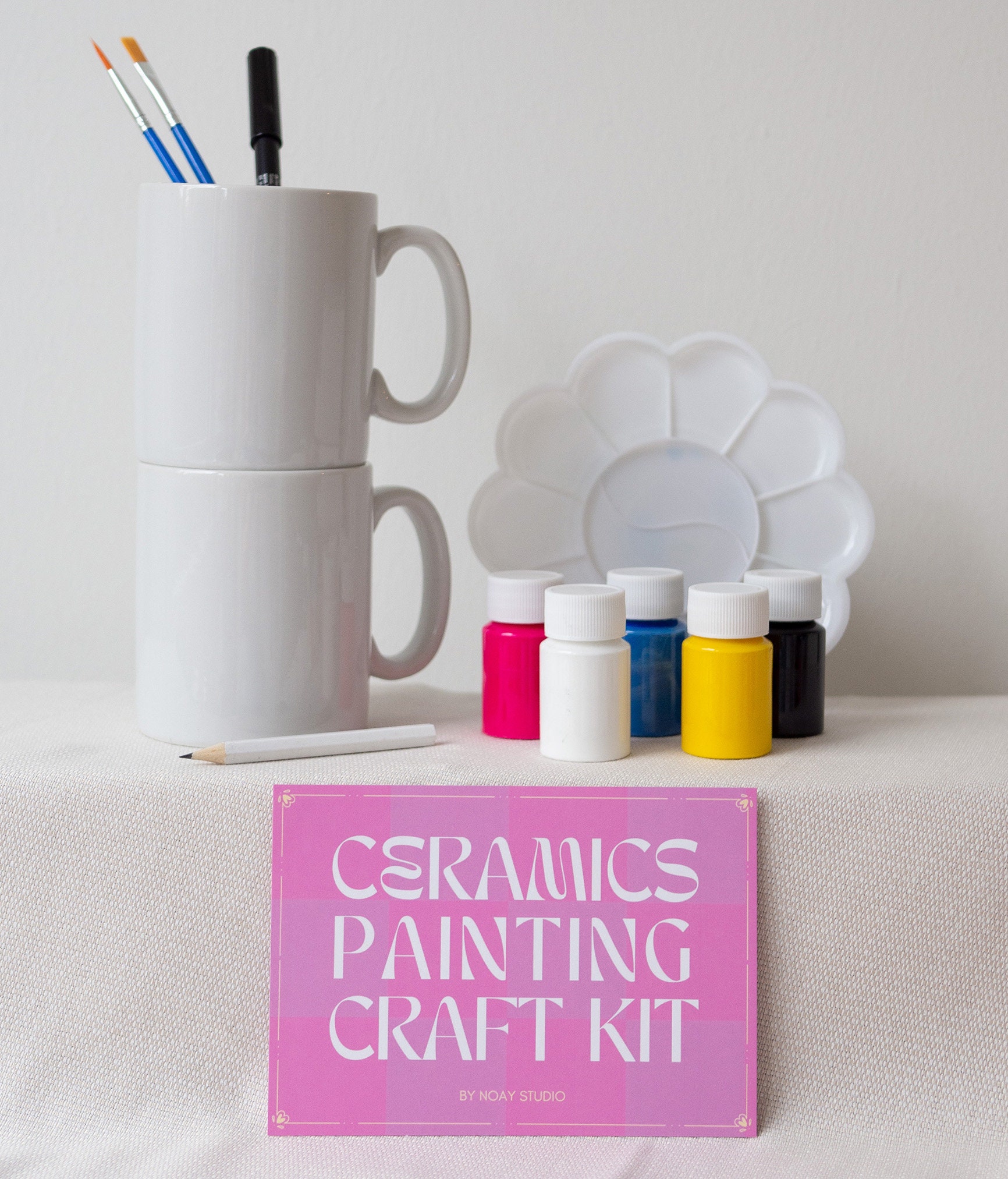 Ceramics Painting Kit Paint Your Own Mugs Mug Painting Etsy