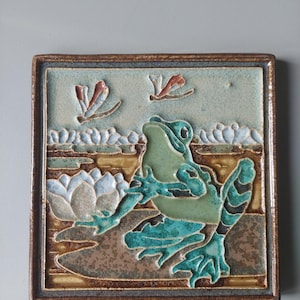 Cloisonne tegel Porceleyne Fles van een kikker