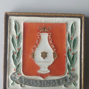 Cloisonne (vapen) bricka Porceleyne Fles van Vlissingen
