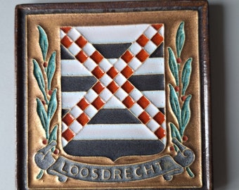 Tuile cloisonnée (armoiries) Porceleyne Fles van Loosdrecht