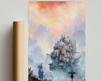 Howls Moving Castle Print | Etsy Howls Moving Castle Print | Etsy