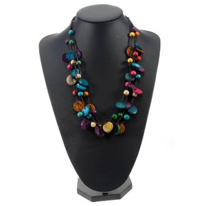 Colorful Bohemian Necklace, Avant Garde Jewelry, Gift for Mom, Beaded Necklaces, Vintage Jewelry, Necklaces for Women, Ethnic Necklace
