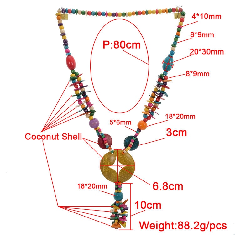 Collana multistrato etnica donna perline legno e oro stile boho