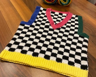 Gilet maglione fatto a mano I Maglione quadrato della nonna