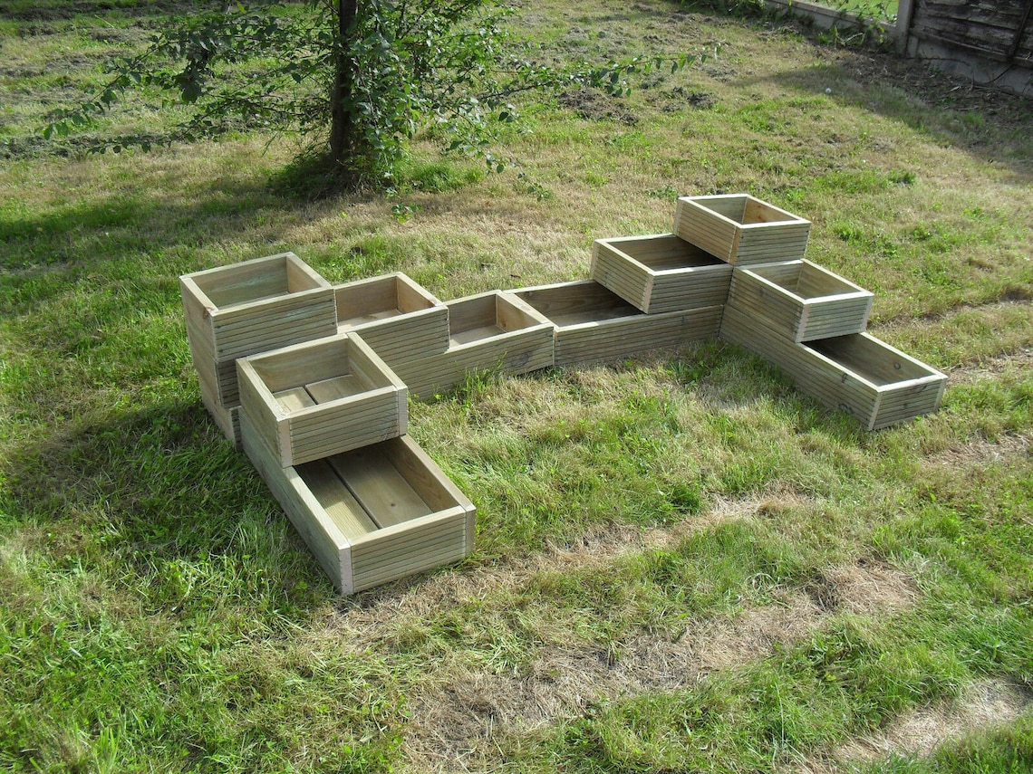 3 Tier Raised Bed Garden Trough Planter Veg Flower Plant Pots Etsy