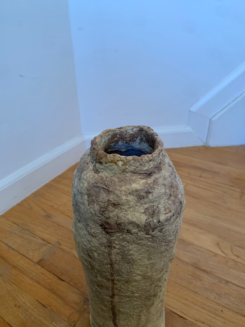 Rustic Paper Mache Bottle, Antique Vessel 12 Restoration Hardware