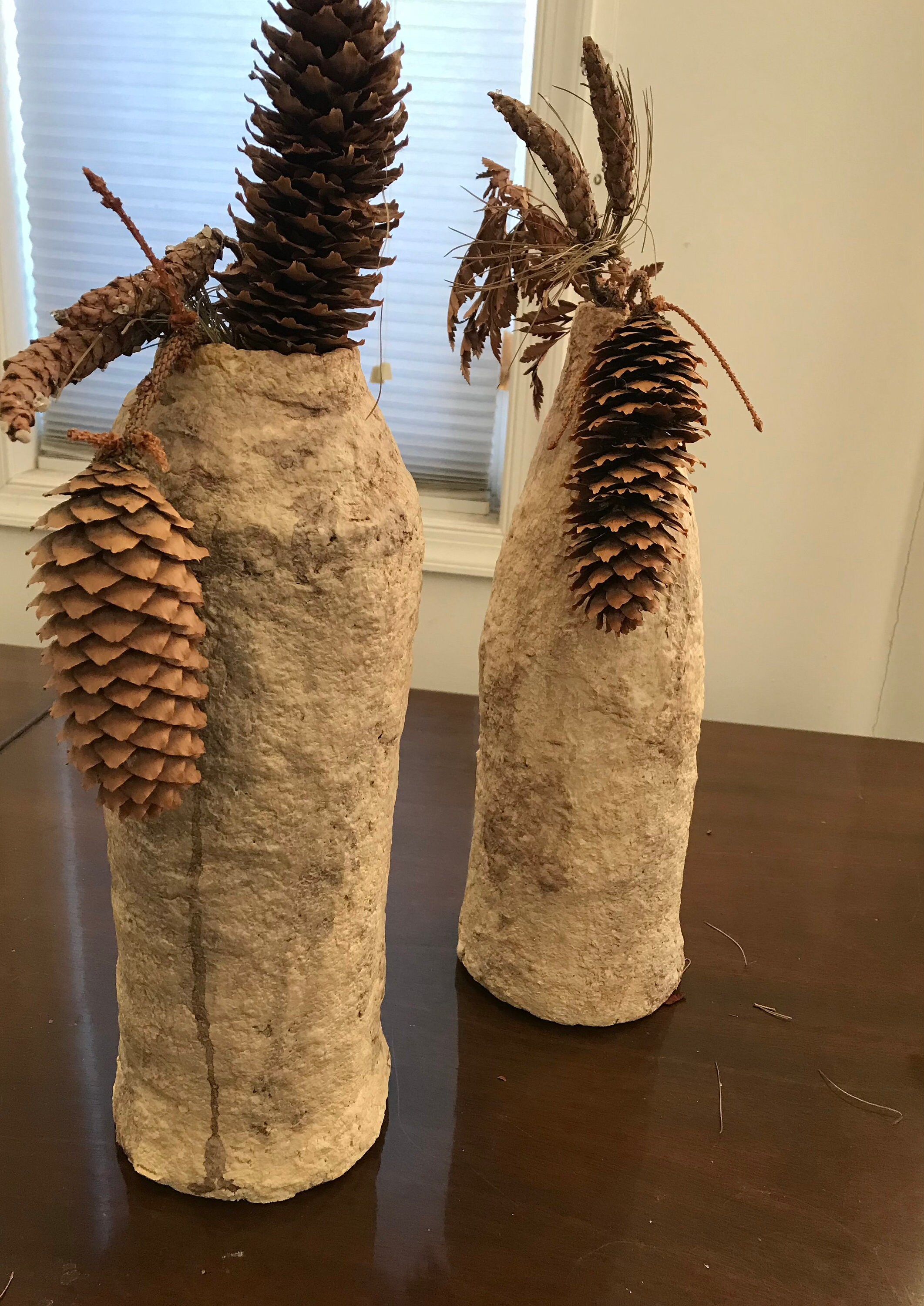 Rustic Paper Mache Bottle Antique Vessel 12 Etsy