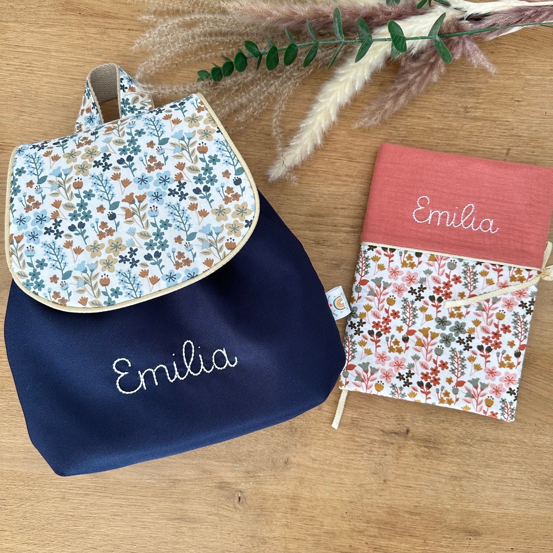 Sac ?� dos personnalis?� enfant maternelle matelass?� corps imperm?�able double gaze de coton - Etsy 