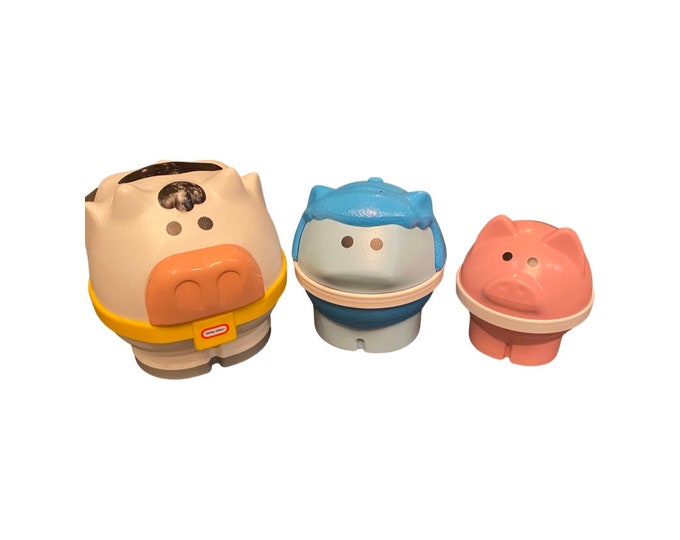 Vintage Little Tikes Nesting Farm Animals Set Etsy