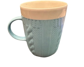 Cableknit sweater coffee mug