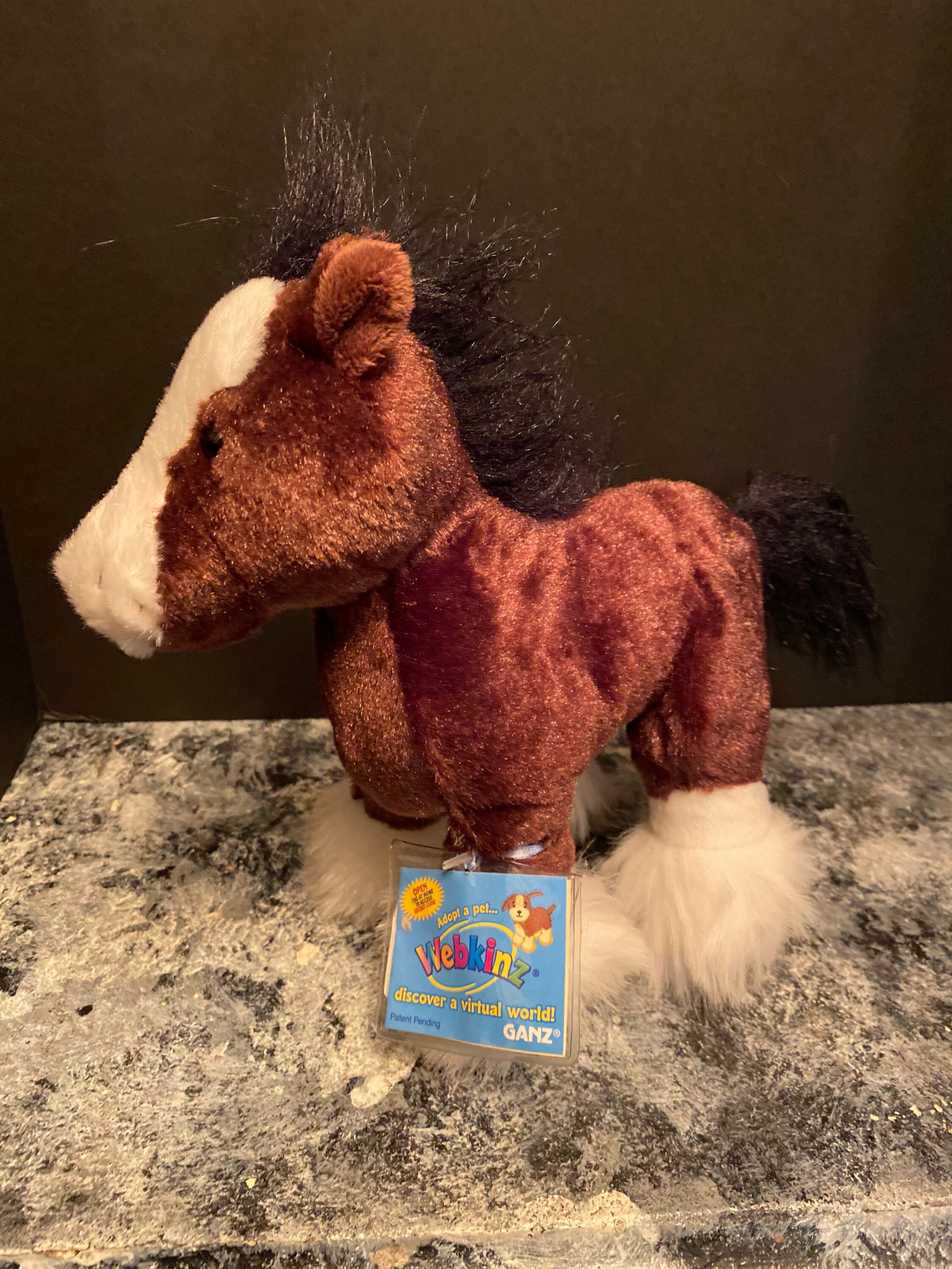 Ganz Webkinz Brown Clydesdale Horse Plush Toy HS139 {NEW WITH CODE} 