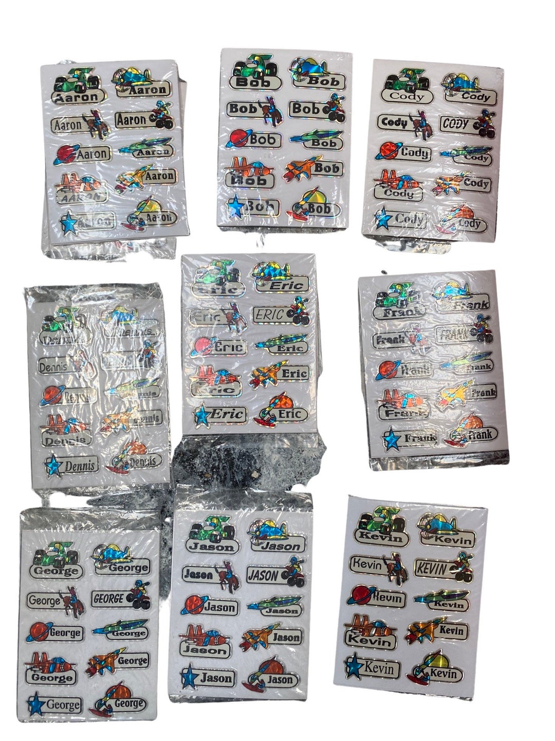 Fun Name Stickers male 3 Sheets in Each Pack Etsy