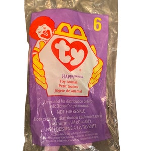 1998 McDonald’s Ty Teenie Beanie Baby Happy the Hippo in sealed bag