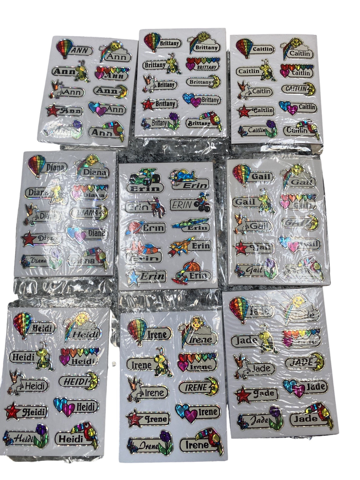 Fun Name Stickers female 3 Sheets in a Pack - Etsy