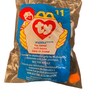 1998 McDonald’s Ty Teenie Beanie Baby Waddles the Penguin in sealed bag