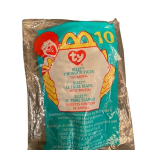 2000 McDonald’s Ty Teenie Beanie Baby Blizz the White Tiger in sealed bag