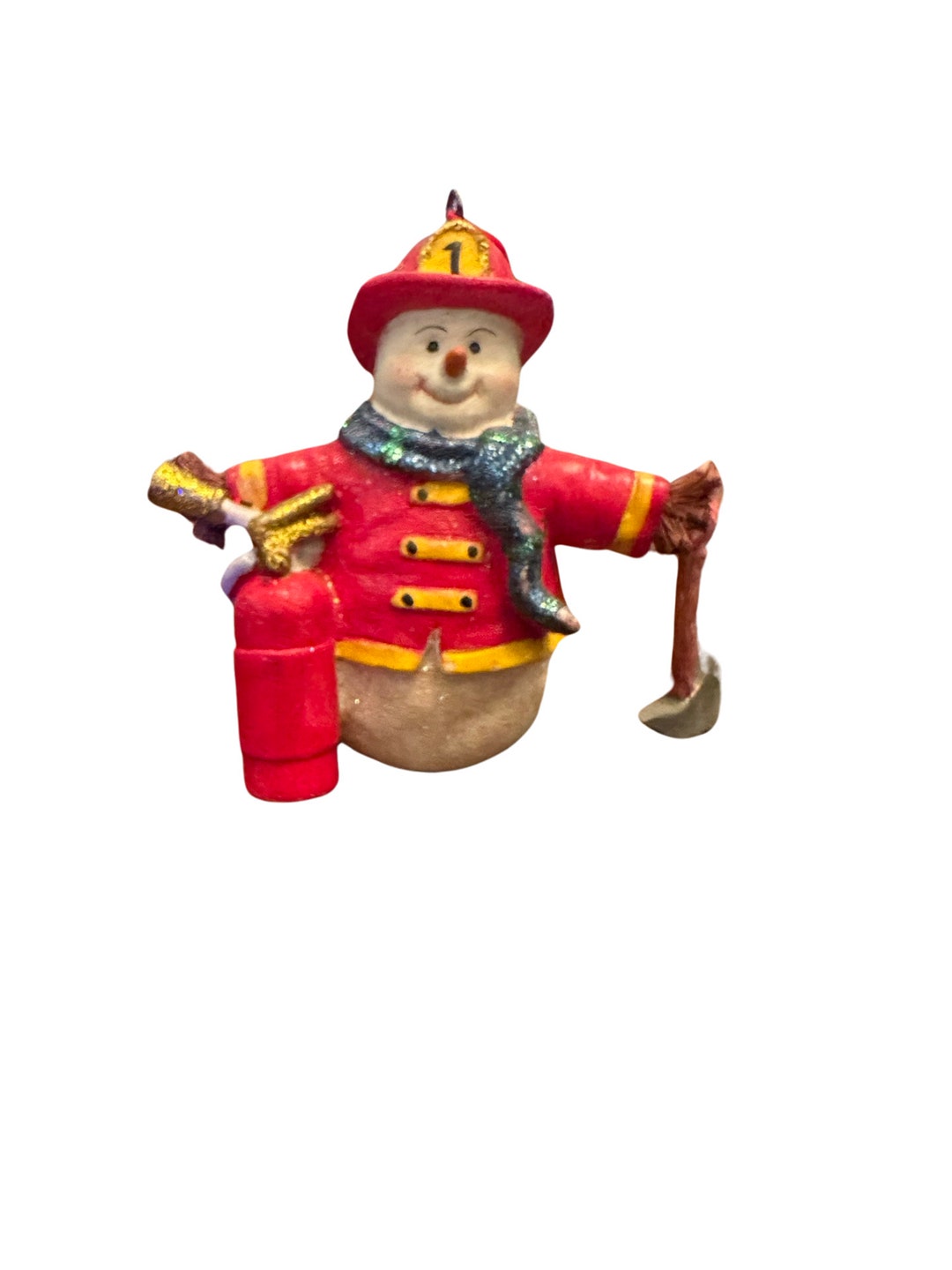 Snowman Firefighter Ornament see Description - Etsy