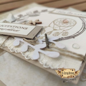 Boho Wedding Congratulations gift card with flap to put a small note also possible for a birthday or exam success image 5