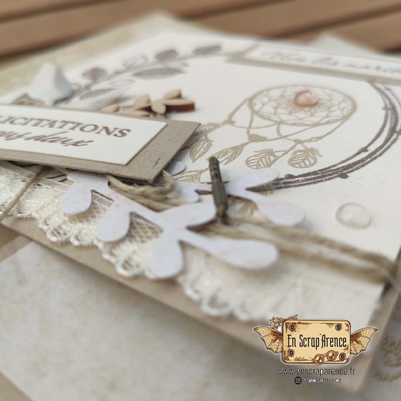 Tarjeta regalo Boho Wedding Felicitaciones con solapa para poner una pequeña nota también posible para un cumpleaños o para aprobar un examen imagen 5