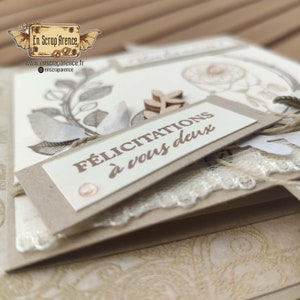 Carte cadeau Bohème Félicitations mariage avec rabat pour mettre petit billet possible aussi pour un anniversaire ou réussite aux examens image 4